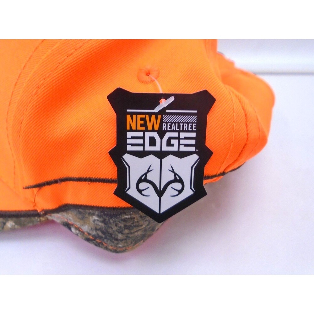 Reeltree Edge MEEMOS Blaze Orange Hunting Hat Cap Camo Trim Embroidered NWT - Picture 6 of 11